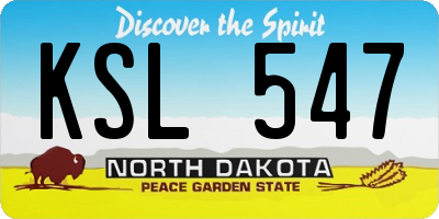 ND license plate KSL547