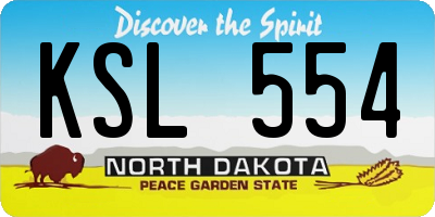 ND license plate KSL554