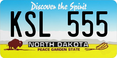 ND license plate KSL555