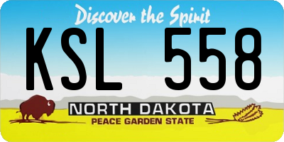 ND license plate KSL558
