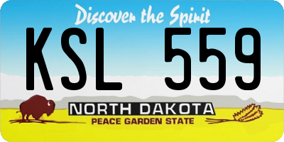 ND license plate KSL559