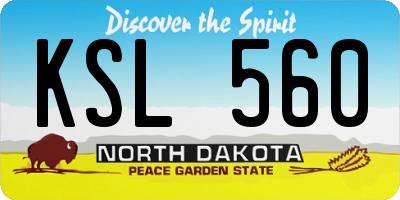 ND license plate KSL560