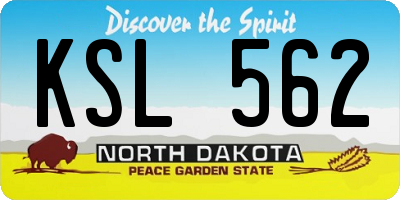 ND license plate KSL562