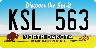 ND license plate KSL563