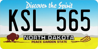 ND license plate KSL565