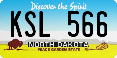 ND license plate KSL566
