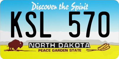 ND license plate KSL570