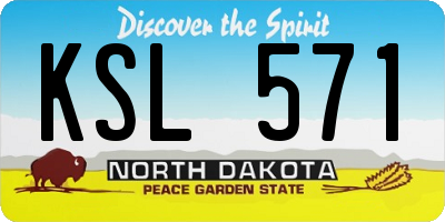 ND license plate KSL571