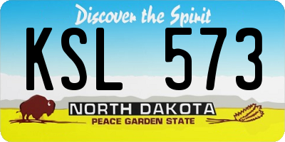 ND license plate KSL573