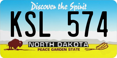 ND license plate KSL574
