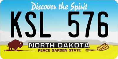 ND license plate KSL576