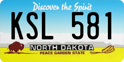 ND license plate KSL581
