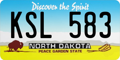 ND license plate KSL583