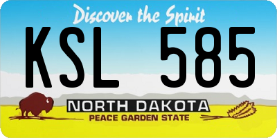 ND license plate KSL585