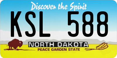 ND license plate KSL588