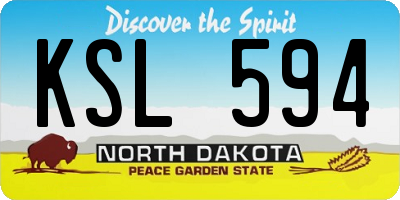 ND license plate KSL594