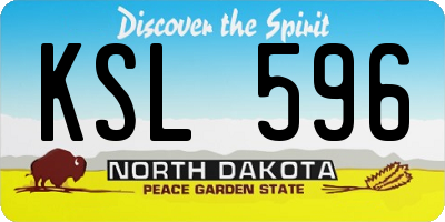 ND license plate KSL596