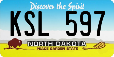 ND license plate KSL597