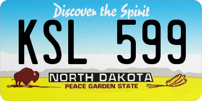 ND license plate KSL599