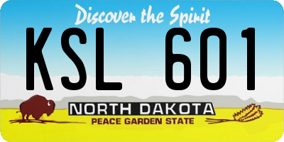 ND license plate KSL601