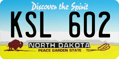 ND license plate KSL602