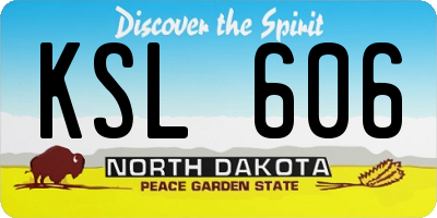 ND license plate KSL606