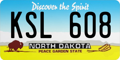 ND license plate KSL608