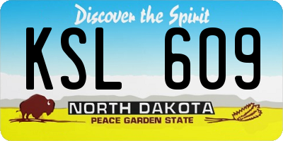 ND license plate KSL609