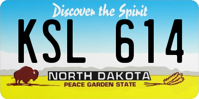 ND license plate KSL614