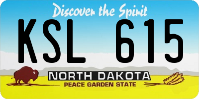 ND license plate KSL615