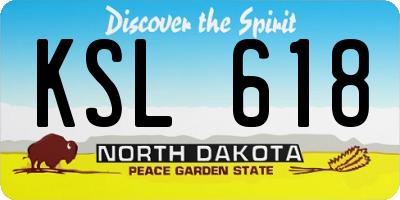 ND license plate KSL618