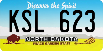 ND license plate KSL623