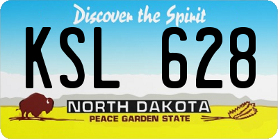 ND license plate KSL628