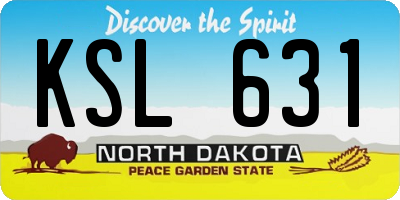 ND license plate KSL631