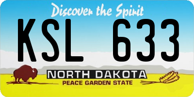 ND license plate KSL633
