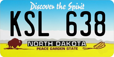 ND license plate KSL638