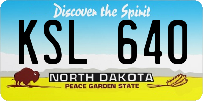 ND license plate KSL640
