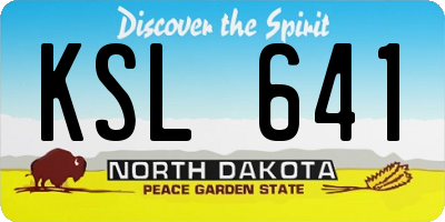 ND license plate KSL641