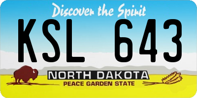 ND license plate KSL643