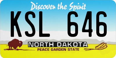 ND license plate KSL646