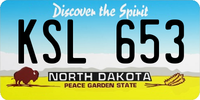 ND license plate KSL653