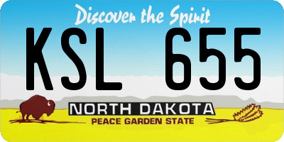 ND license plate KSL655