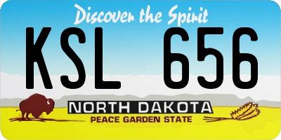 ND license plate KSL656