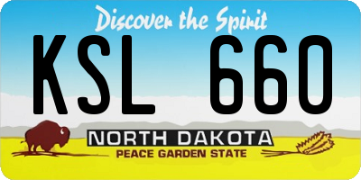 ND license plate KSL660