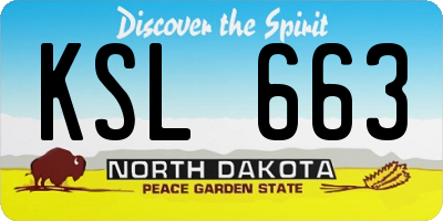 ND license plate KSL663