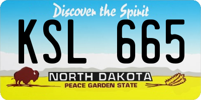 ND license plate KSL665