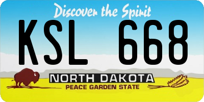 ND license plate KSL668