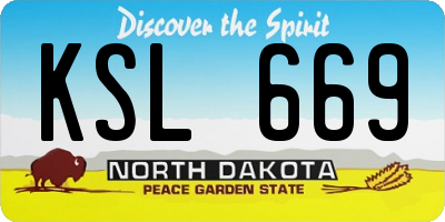 ND license plate KSL669