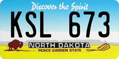 ND license plate KSL673