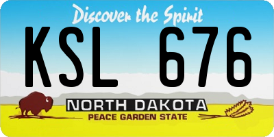 ND license plate KSL676